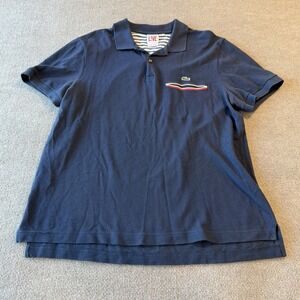 Lacoste Live Polo Shirt Mens 6 Large Navy Short‎ Sleeve Solid Cotton